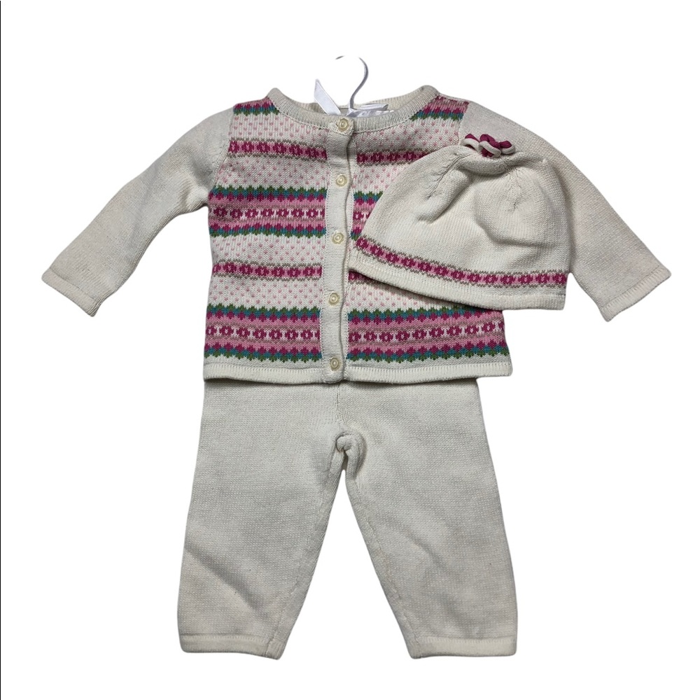 New Heirlooms Knitted Floral Dot Outfit size 3-6 months - Picture 7 of 7